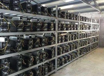 Overview of a modern mining farm with numerous machines