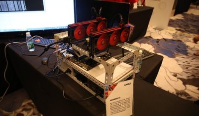 Bitcoin mining rigs working at full capacity